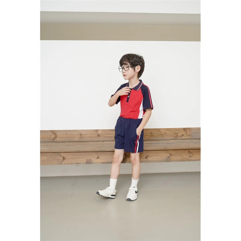 BD-MO-145 Customized summer short-sleeved British style school uniforms model display design Polo summer school uniforms school uniform design company