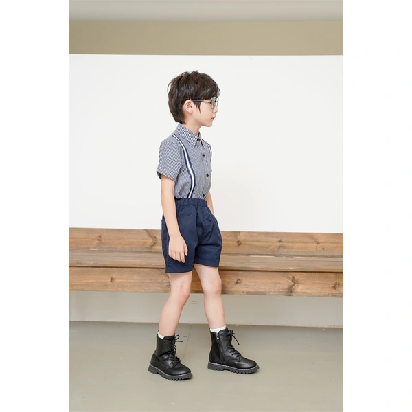 BD-MO-146 Design contrast color stitching shirt uniforms Customized college style school uniforms Model display Uniform design factory