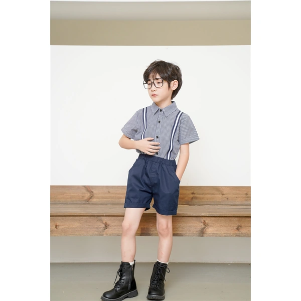 BD-MO-146 Design contrast color stitching shirt uniforms Customized college style school uniforms Model display Uniform design factory