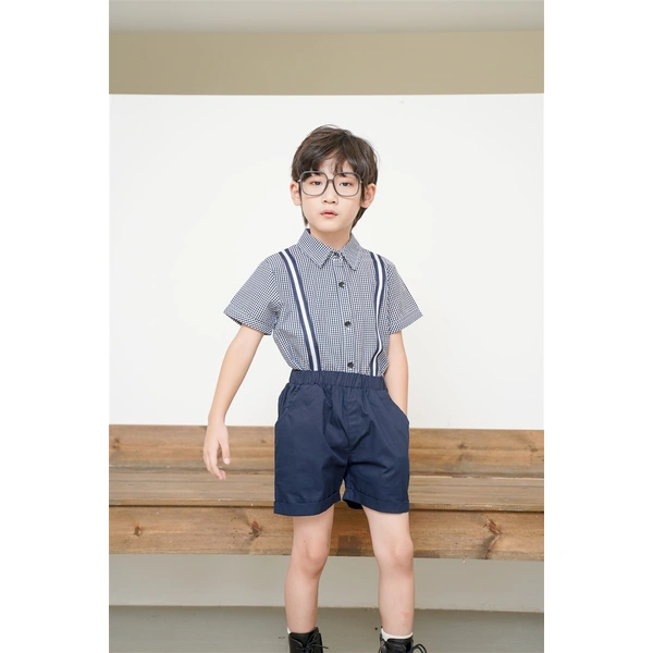 BD-MO-146 Design contrast color stitching shirt uniforms Customized college style school uniforms Model display Uniform design factory