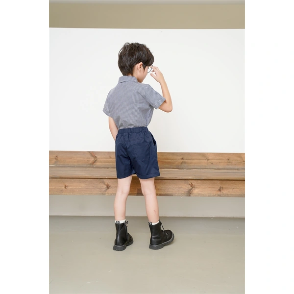 BD-MO-146 Design contrast color stitching shirt uniforms Customized college style school uniforms Model display Uniform design factory