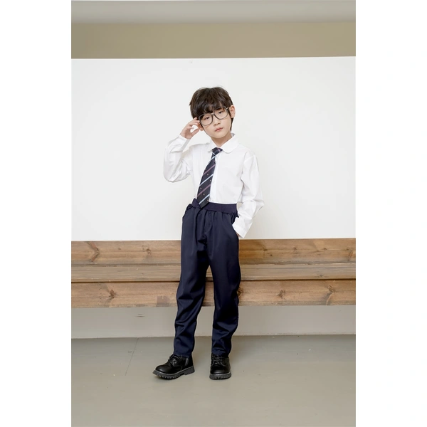BD-MO-147 Custom-made fashion sports shirt two-piece school uniform, stand-up collar design, not easy to deform, comfortable and not tight, school uniform manufacturer, real person trying on, model demonstration