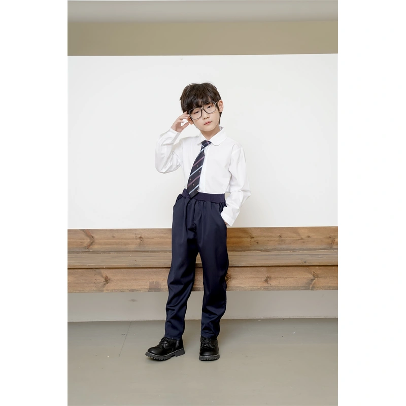 BD-MO-147 Custom-made fashion sports shirt two-piece school uniform, stand-up collar design, not easy to deform, comfortable and not tight, school uniform manufacturer, real person trying on, model demonstration