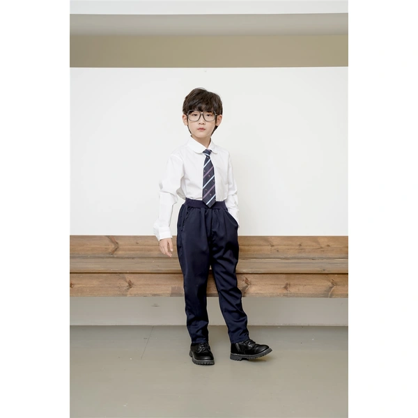 BD-MO-147 Custom-made fashion sports shirt two-piece school uniform, stand-up collar design, not easy to deform, comfortable and not tight, school uniform manufacturer, real person trying on, model demonstration