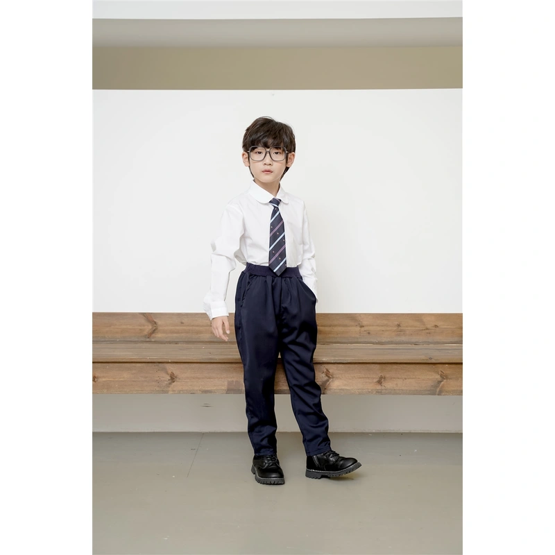 BD-MO-147 Custom-made fashion sports shirt two-piece school uniform, stand-up collar design, not easy to deform, comfortable and not tight, school uniform manufacturer, real person trying on, model demonstration