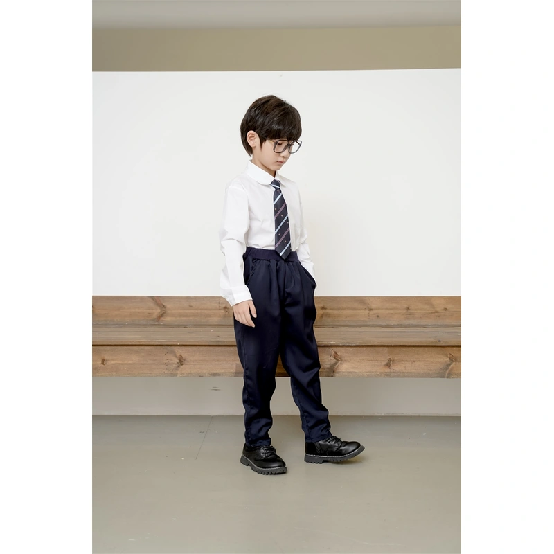 BD-MO-147 Custom-made fashion sports shirt two-piece school uniform, stand-up collar design, not easy to deform, comfortable and not tight, school uniform manufacturer, real person trying on, model demonstration