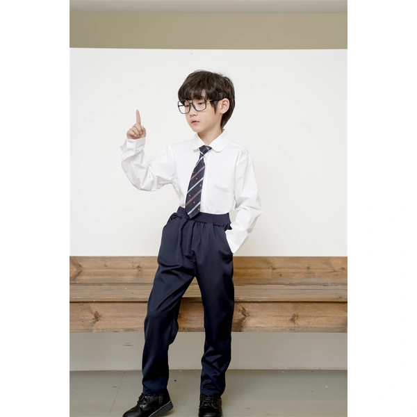 BD-MO-147 Custom-made fashion sports shirt two-piece school uniform, stand-up collar design, not easy to deform, comfortable and not tight, school uniform manufacturer, real person trying on, model demonstration