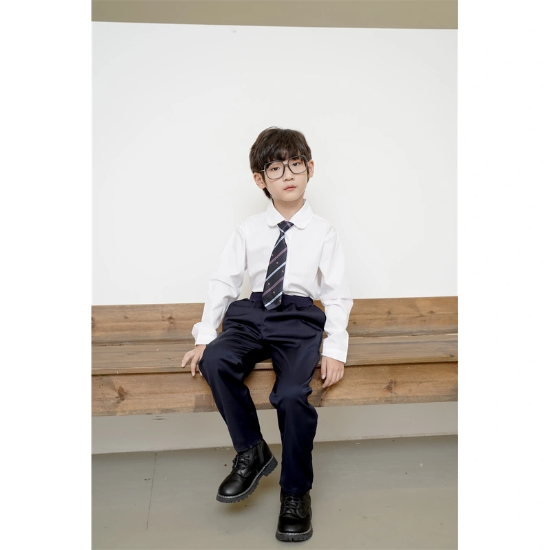 BD-MO-147 Custom-made fashion sports shirt two-piece school uniform, stand-up collar design, not easy to deform, comfortable and not tight, school uniform manufacturer, real person trying on, model demonstration