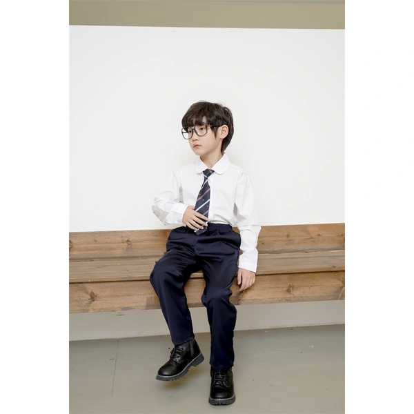 BD-MO-147 Custom-made fashion sports shirt two-piece school uniform, stand-up collar design, not easy to deform, comfortable and not tight, school uniform manufacturer, real person trying on, model demonstration