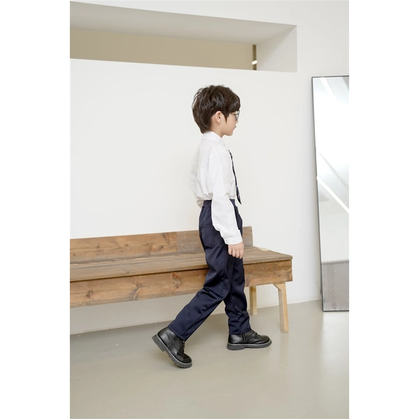 BD-MO-147 Custom-made fashion sports shirt two-piece school uniform, stand-up collar design, not easy to deform, comfortable and not tight, school uniform manufacturer, real person trying on, model demonstration