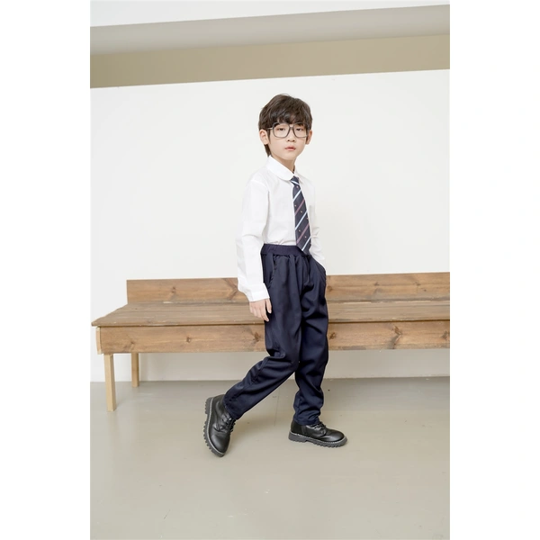 BD-MO-147 Custom-made fashion sports shirt two-piece school uniform, stand-up collar design, not easy to deform, comfortable and not tight, school uniform manufacturer, real person trying on, model demonstration