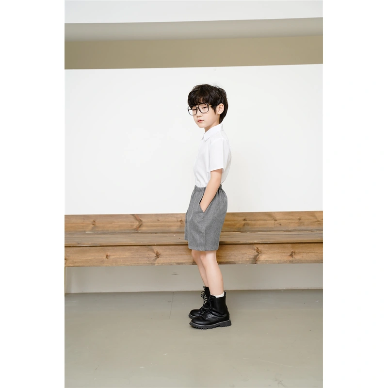 BD-MO-151 Design British style shirts and school uniforms Custom-made elastic waist and mouth pants Comfortable and convenient Real people try on models Demonstration School uniform design company