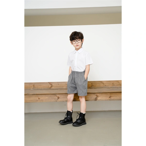 BD-MO-151 Design British style shirts and school uniforms Custom-made elastic waist and mouth pants Comfortable and convenient Real people try on models Demonstration School uniform design company