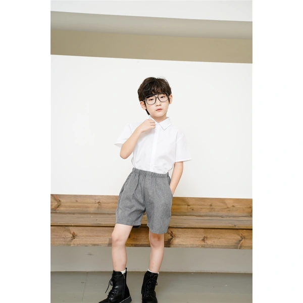BD-MO-151 Design British style shirts and school uniforms Custom-made elastic waist and mouth pants Comfortable and convenient Real people try on models Demonstration School uniform design company