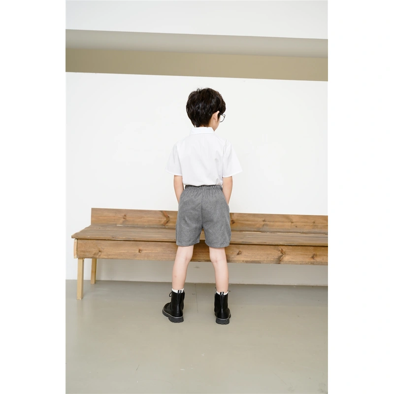 BD-MO-151 Design British style shirts and school uniforms Custom-made elastic waist and mouth pants Comfortable and convenient Real people try on models Demonstration School uniform design company