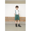 BD-MO-152 Design fashion green plaid shorts, custom-made contrast shirts, school uniforms, comfortable and convenient, elastic trousers design, real people try on, model demonstration