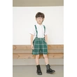BD-MO-152 Design fashion green plaid shorts, custom-made contrast shirts, school uniforms, comfortable and convenient, elastic trousers design, real people try on, model demonstration