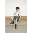 BD-MO-152 Design fashion green plaid shorts, custom-made contrast shirts, school uniforms, comfortable and convenient, elastic trousers design, real people try on, model demonstration