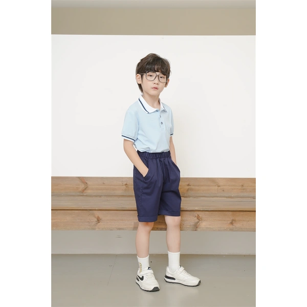 BD-MO-154 Custom-made pure cotton British style school uniform Design Polo shirt suit school uniform Real people try on Polo shirt supplier