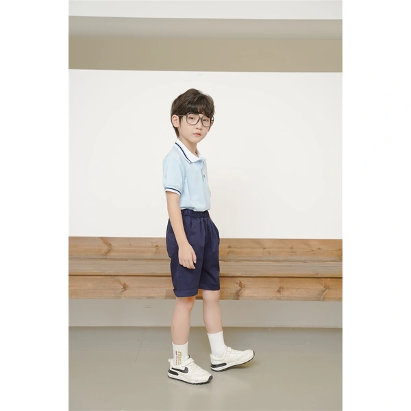 BD-MO-154 Custom-made pure cotton British style school uniform Design Polo shirt suit school uniform Real people try on Polo shirt supplier