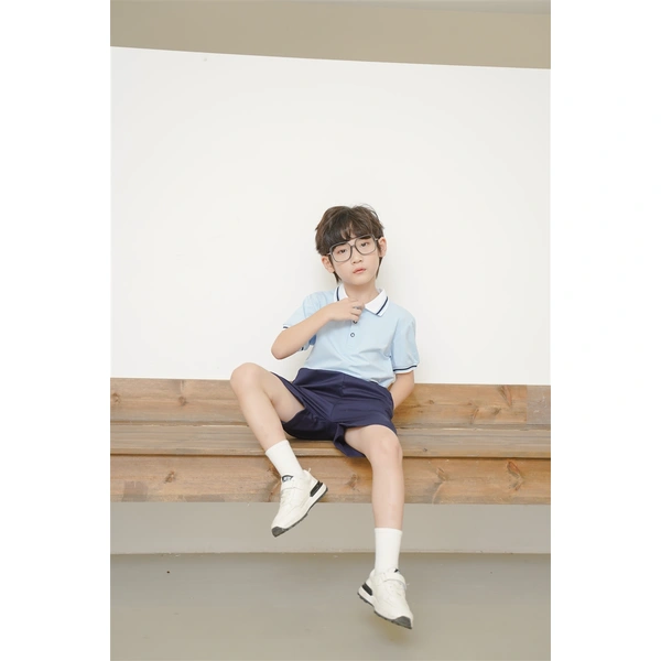 BD-MO-154 Custom-made pure cotton British style school uniform Design Polo shirt suit school uniform Real people try on Polo shirt supplier