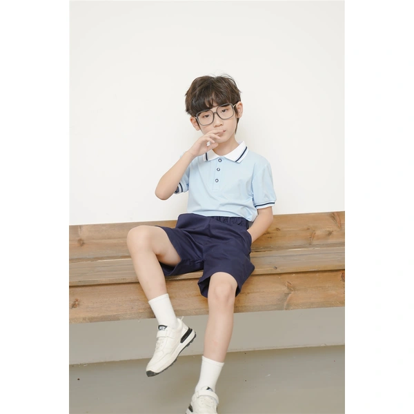 BD-MO-154 Custom-made pure cotton British style school uniform Design Polo shirt suit school uniform Real people try on Polo shirt supplier