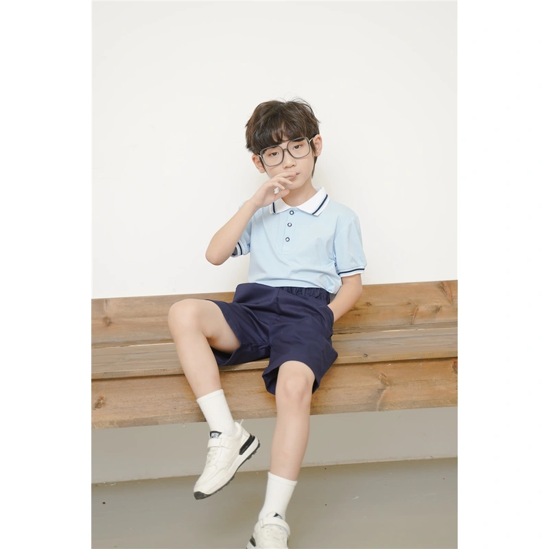 BD-MO-154 Custom-made pure cotton British style school uniform Design Polo shirt suit school uniform Real people try on Polo shirt supplier