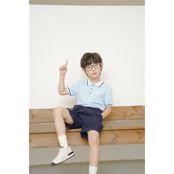 BD-MO-154 Custom-made pure cotton British style school uniform Design Polo shirt suit school uniform Real people try on Polo shirt supplier