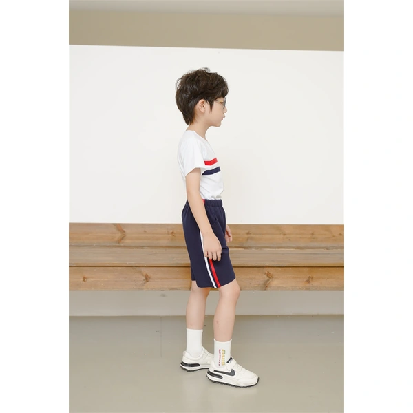 BD-MO-155 Custom-made round neck T-shirt set school uniform Design pure cotton school uniform set Fashionable and comfortable Real people try on model demonstration