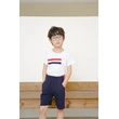 BD-MO-155 Custom-made round neck T-shirt set school uniform Design pure cotton school uniform set Fashionable and comfortable Real people try on model demonstration