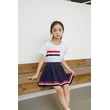 BD-MO-156 Design round neck school uniforms, custom-made pleated skirts, school uniforms skirts, elastic waistband design, comfortable, pleated skirts, anti-glare design