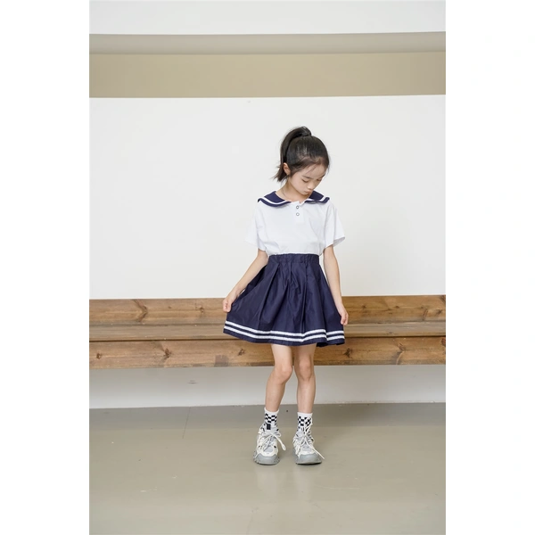 BD-MO-158 Design lapel shirt school uniform suit Custom-made pleated skirt suit school uniform Real person try on model demonstration