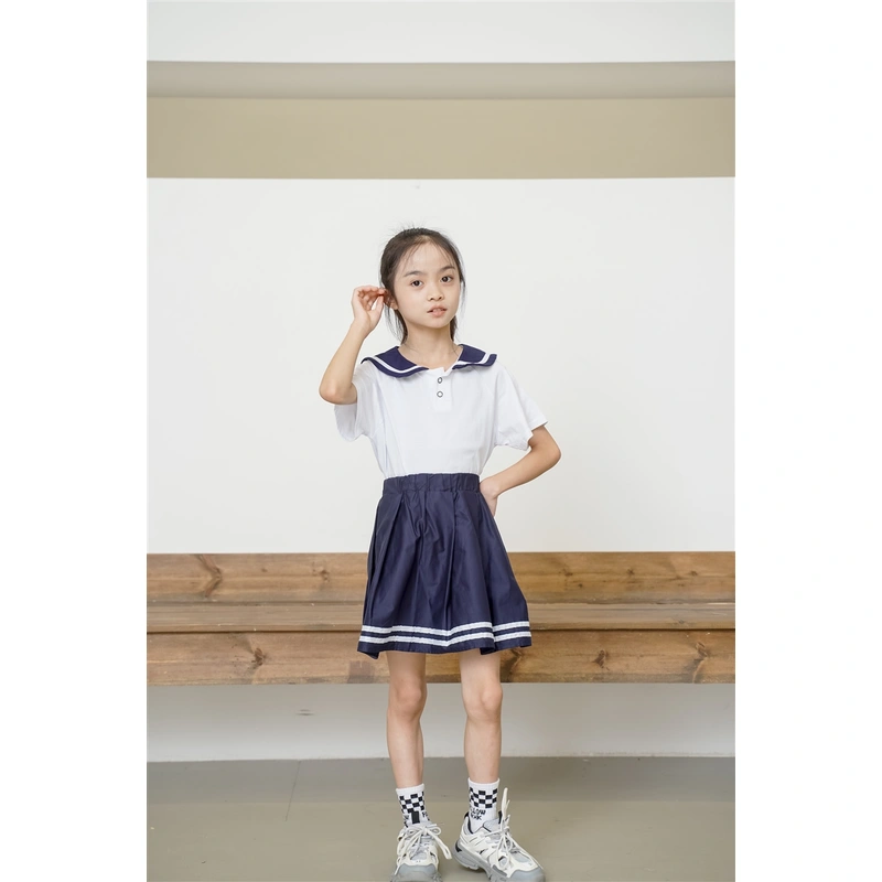 BD-MO-158 Design lapel shirt school uniform suit Custom-made pleated skirt suit school uniform Real person try on model demonstration