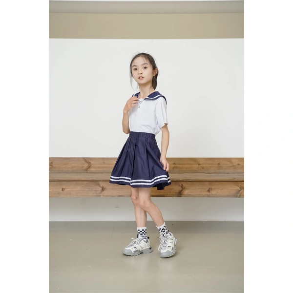 BD-MO-158 Design lapel shirt school uniform suit Custom-made pleated skirt suit school uniform Real person try on model demonstration