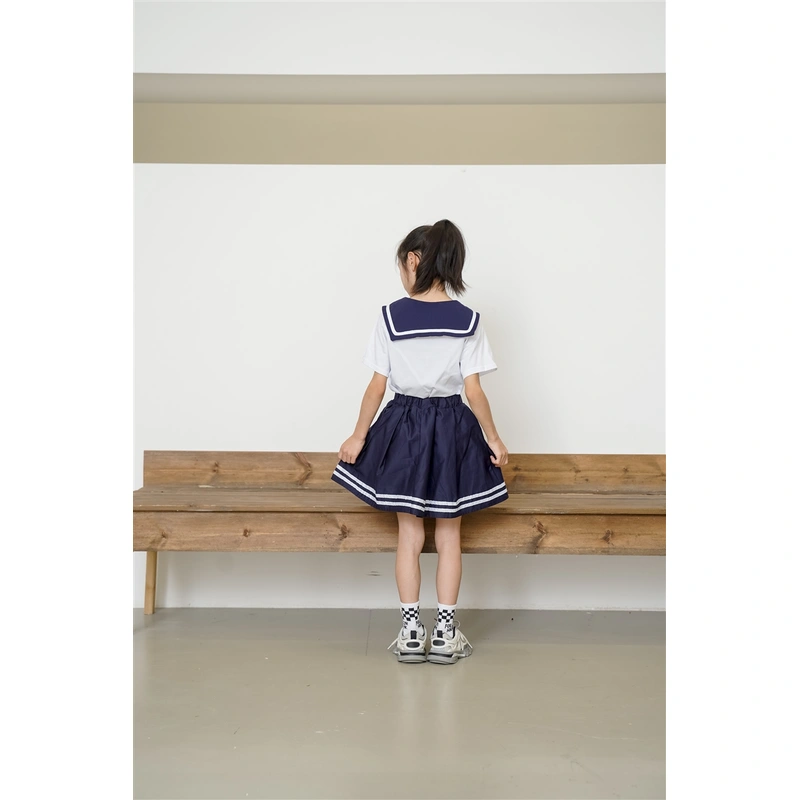 BD-MO-158 Design lapel shirt school uniform suit Custom-made pleated skirt suit school uniform Real person try on model demonstration