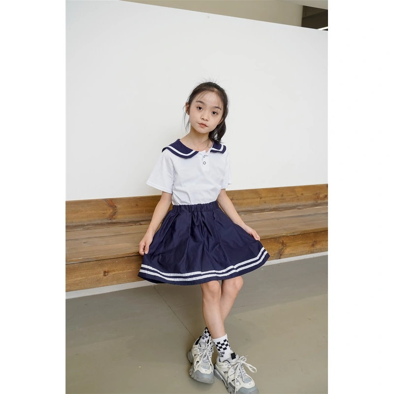 BD-MO-158 Design lapel shirt school uniform suit Custom-made pleated skirt suit school uniform Real person try on model demonstration