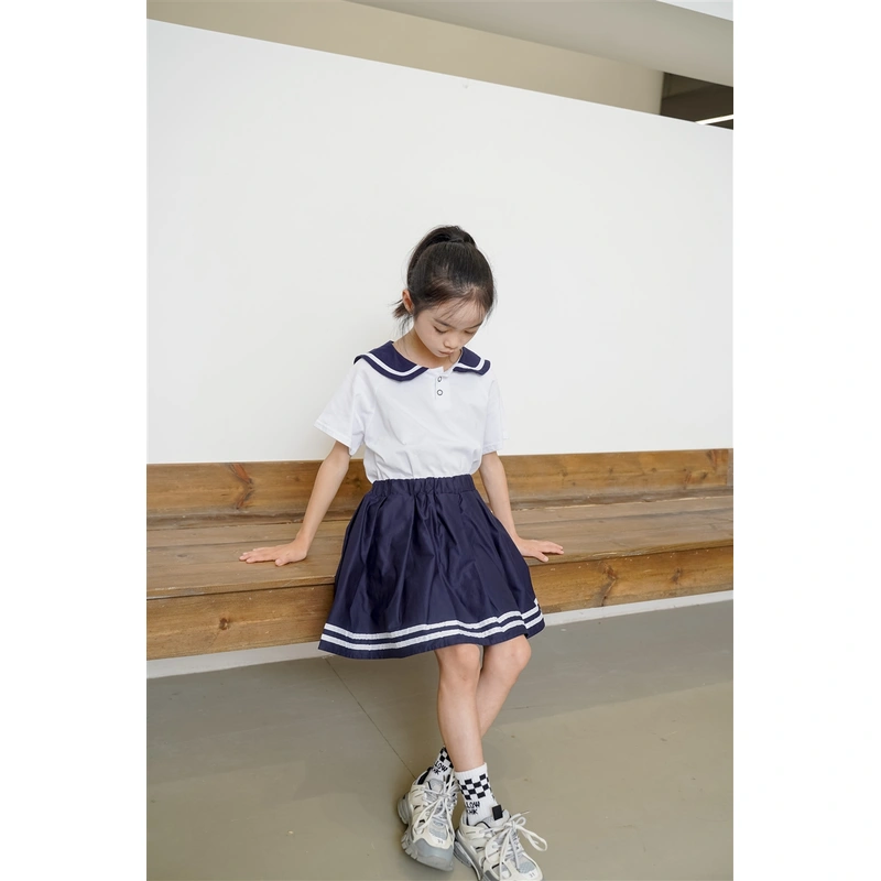 BD-MO-158 Design lapel shirt school uniform suit Custom-made pleated skirt suit school uniform Real person try on model demonstration