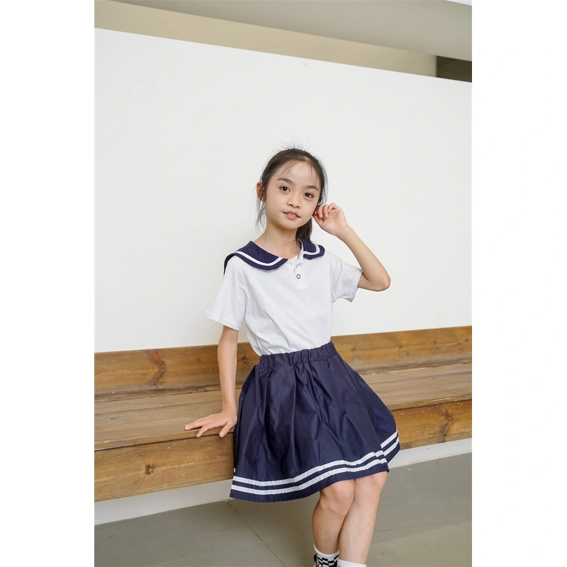 BD-MO-158 Design lapel shirt school uniform suit Custom-made pleated skirt suit school uniform Real person try on model demonstration