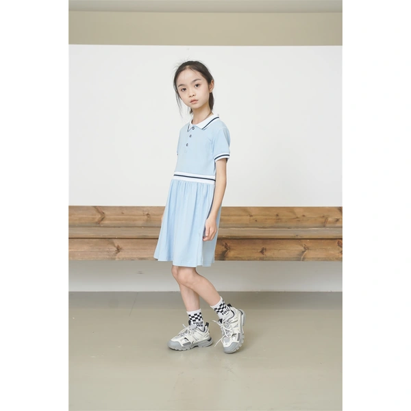 BD-MO-159 Custom-made pure cotton British style one-piece dress Design Polo one-piece dress School uniform design company Real people try on model demonstration