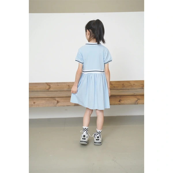 BD-MO-159 Custom-made pure cotton British style one-piece dress Design Polo one-piece dress School uniform design company Real people try on model demonstration