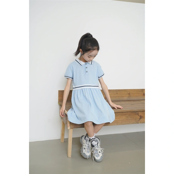 BD-MO-159 Custom-made pure cotton British style one-piece dress Design Polo one-piece dress School uniform design company Real people try on model demonstration