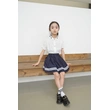 BD-MO-161 Design British style shirt and school uniform suit Custom-made cuffs with contrasting stripes, school skirts design with anti-glare safety pants, neckline with contrasting stripes design, school uniform manufacturing factory