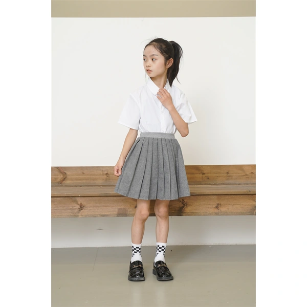 BD-MO-162 Design gray British style pleated skirt Custom-made shirt school uniform suit School skirt design anti-glare safety pants School uniform production factory
