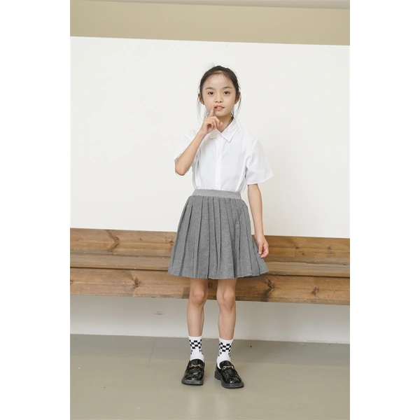 BD-MO-162 Design gray British style pleated skirt Custom-made shirt school uniform suit School skirt design anti-glare safety pants School uniform production factory