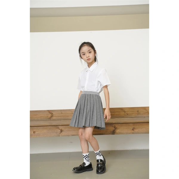 BD-MO-162 Design gray British style pleated skirt Custom-made shirt school uniform suit School skirt design anti-glare safety pants School uniform production factory