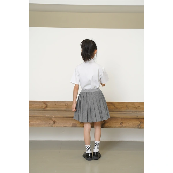 BD-MO-162 Design gray British style pleated skirt Custom-made shirt school uniform suit School skirt design anti-glare safety pants School uniform production factory