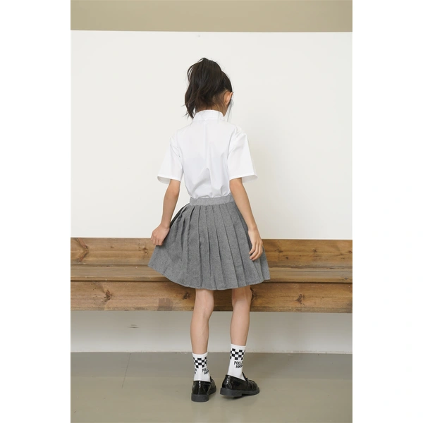 BD-MO-162 Design gray British style pleated skirt Custom-made shirt school uniform suit School skirt design anti-glare safety pants School uniform production factory