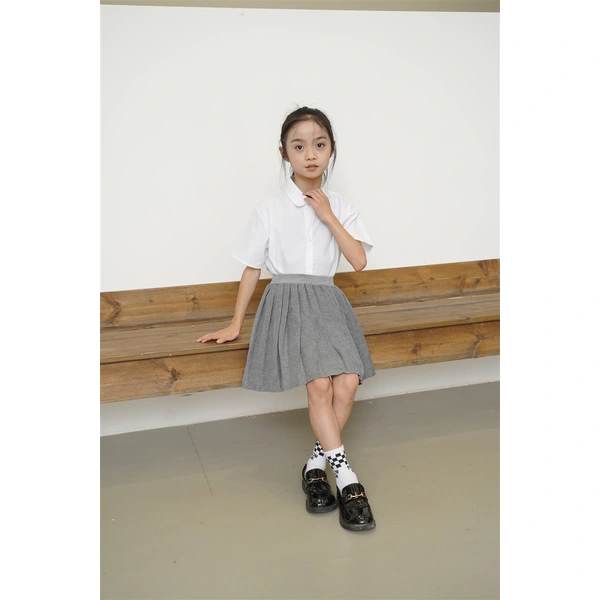 BD-MO-162 Design gray British style pleated skirt Custom-made shirt school uniform suit School skirt design anti-glare safety pants School uniform production factory