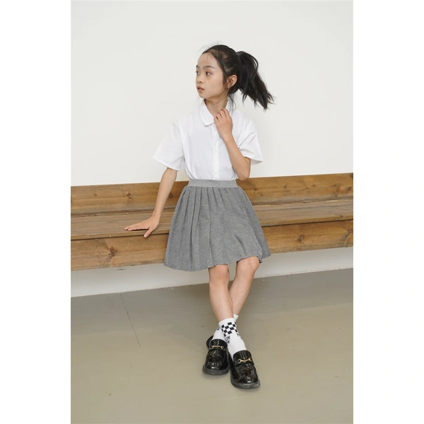 BD-MO-162 Design gray British style pleated skirt Custom-made shirt school uniform suit School skirt design anti-glare safety pants School uniform production factory