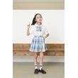 BD-MO-163 Design JK wind blue and white short-sleeved children's school uniform, customized plaid skirt, anti-glare lining, waist elastic design